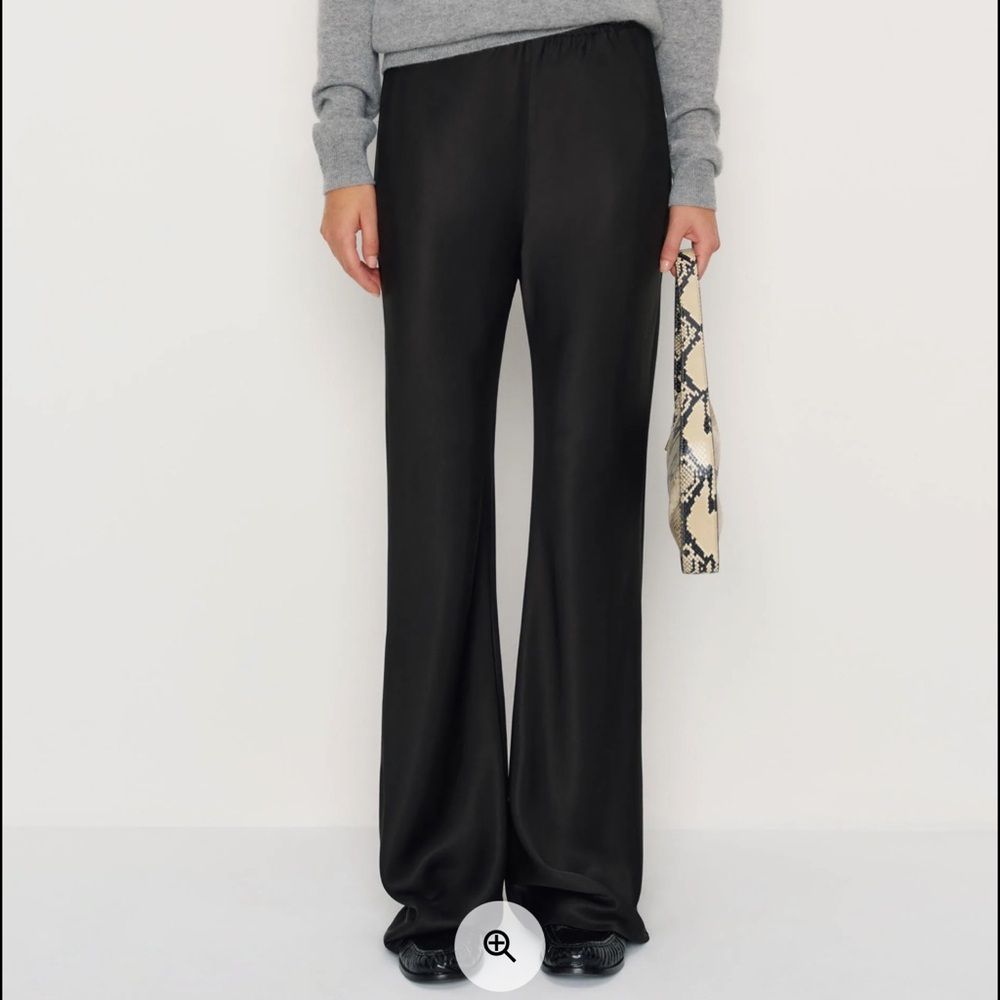Reformation Gale Satin Mid-Rise Bias Pant, Size Small